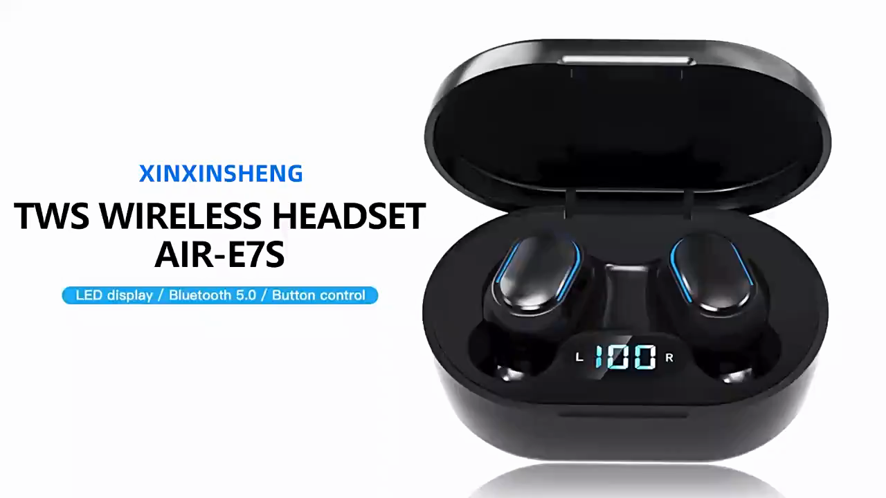 [ready stock] Macaron E7s TWS Bluetooth Headphone Wireless Stereo Earphone Earbuds IPX7 Waterproof Sport Headset LED Display Gaming Earbuds HiLevel