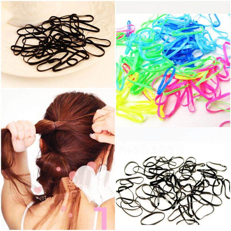 1000pcs/Lot Rubber Hair Band Rope Silicone Ponytail Holder Elastic TPU Hair Holder Tie Gum Rings