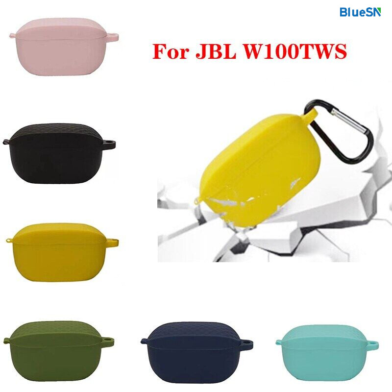 BLUESN For JBL WAVE 100 TWS Case Solid Color Shockproof Wireless Earphone Silicone Protect Case for JBL100TWS Cover Fundas for JBL W100