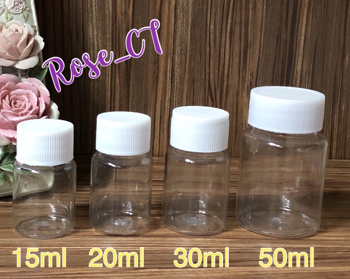 3pcs x 15ml/20ml/30ml/50ml PE Small Clear Empty Plastics Bottle / Liquid Bottle / Sample Bottle / Essential Bottle With Cap