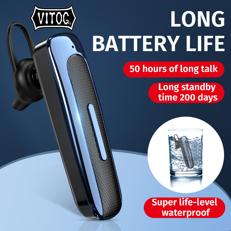 VITOG 50 hours Wireless Earphone Bluetooth Handsfree Earbuds Headset Handsfee Calls Remind For Phone With Mic headphone For Driving Traveling