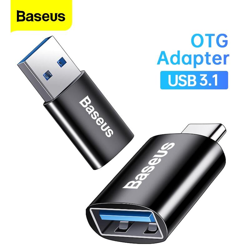 Baseus USB 3.1 OTG Adapter Type C Male to USB A Converter 10 Gbps Data USBC Female For Macbook Samsung Xiaomi Huawei Connector
