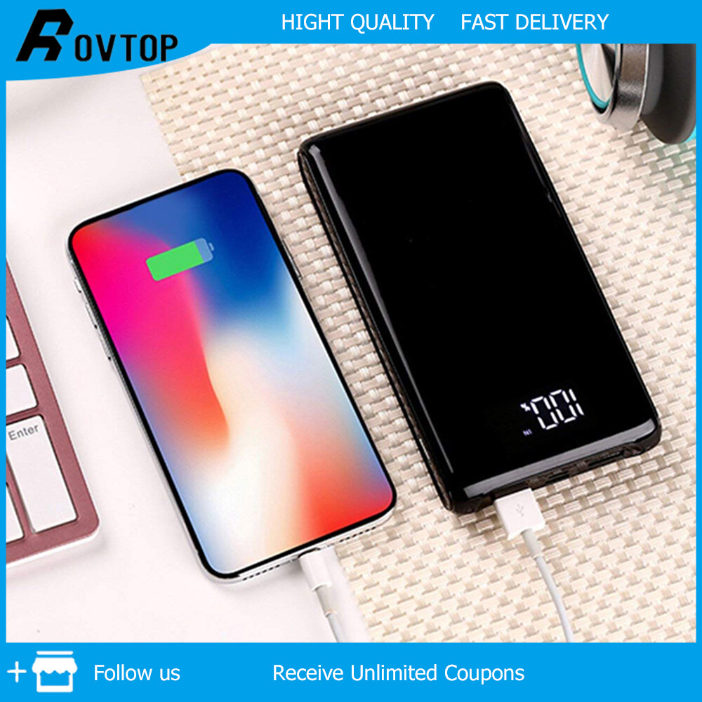 Rovtop Hot Sale 6Pcs 18650 Battery 3 USB Outputs LED Power Bank Box DIY Case Cover Kit(not included Battery)