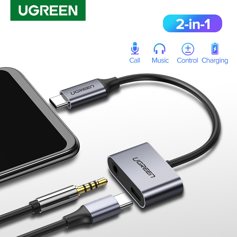 Ugreen USB C to Jack 3.5 Type C Cable Adapter USB Type C 3.5mm AUX Earphone Converter For Huawei P30 Mate 30 Pro Xiaomi 6E/6X Honor 20 Pro