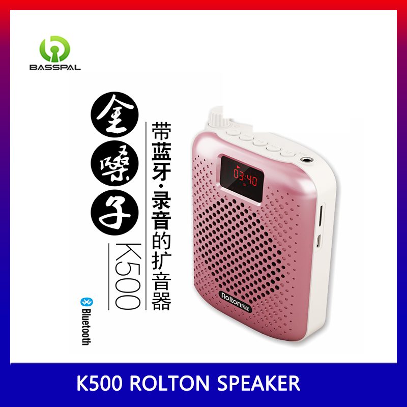 Rolton K500 Portable Microphone Bluetooth Card Speaker Recording Function Amplifier Teacher teaching Guide mall promotion staff Hanging High Speaker Megaphone