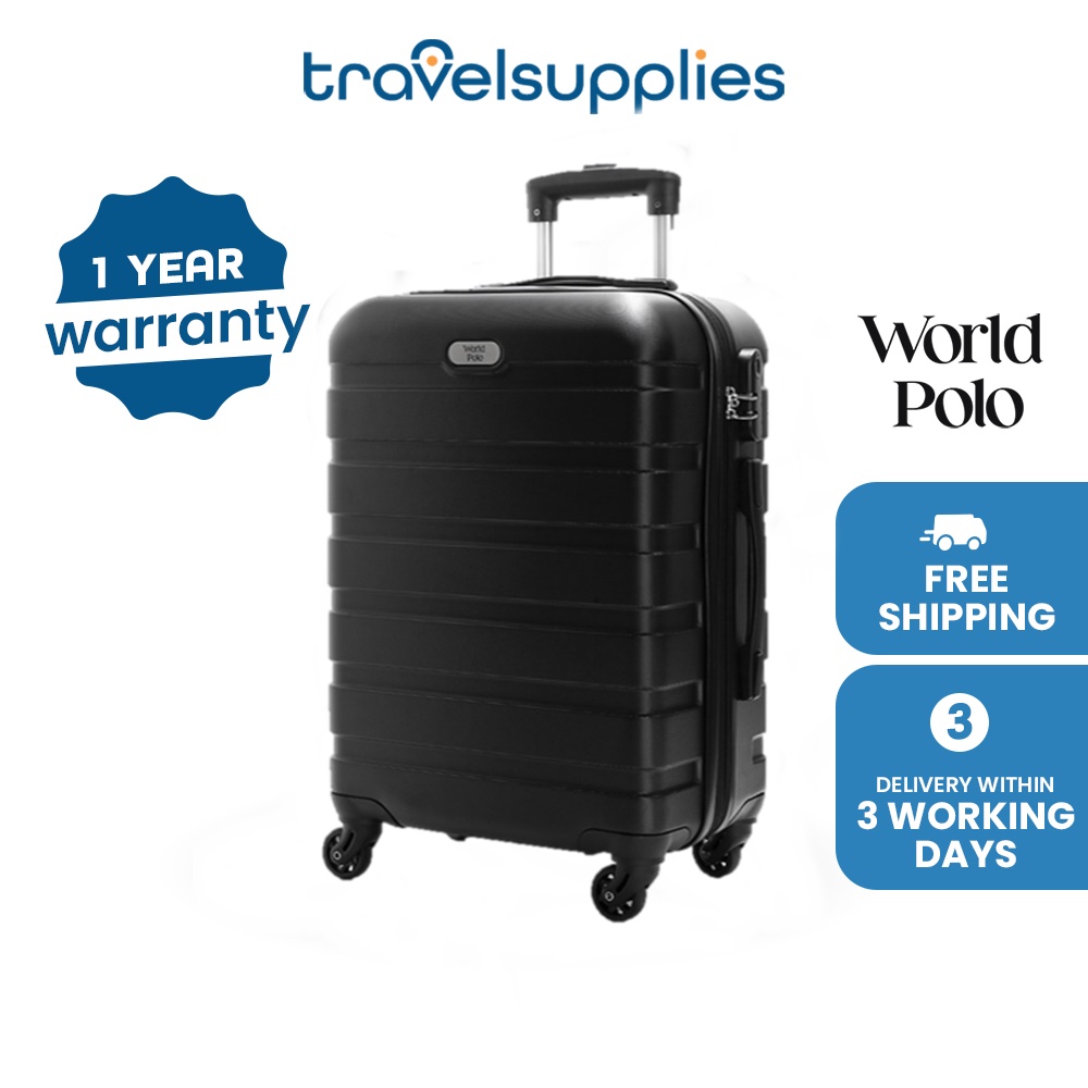 Travelsupplies World Polo 20 24 28 inch Lightweight Expandable Hardside Suitcase Luggage Trolley Bag with Spinner Wheel and Lock, 1 Year Warranty and Delivery within 3 Working Days