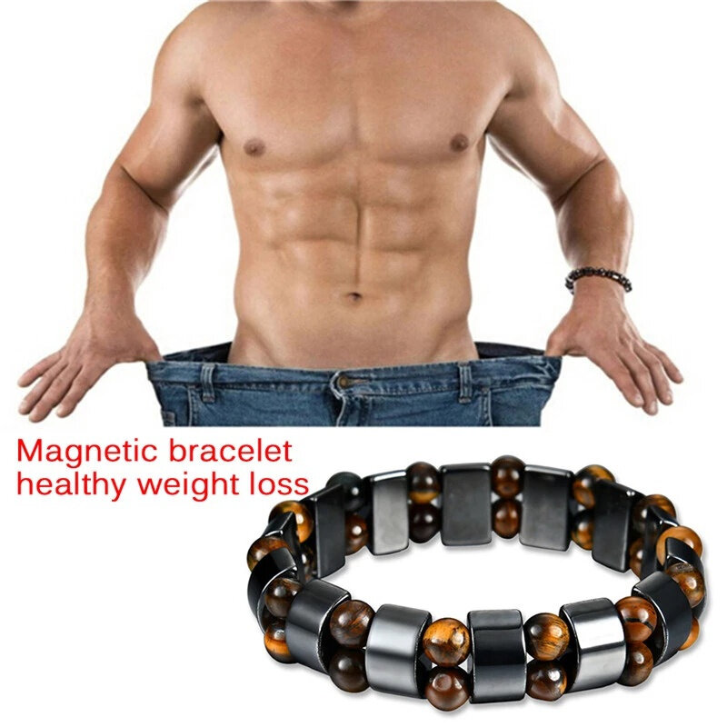 Magnetic Therapy Health Care Loss Weight Effective Black Stone Bracelets Slimming Stimulating Acupoints Arthritis Pain Relief