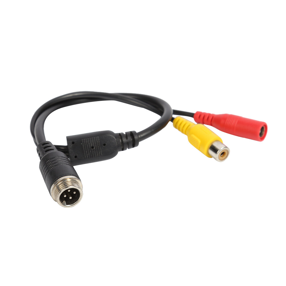M12 4Pin Aviation Head Male to RCA/DC Female CCTV Camera AV Adapter Cable