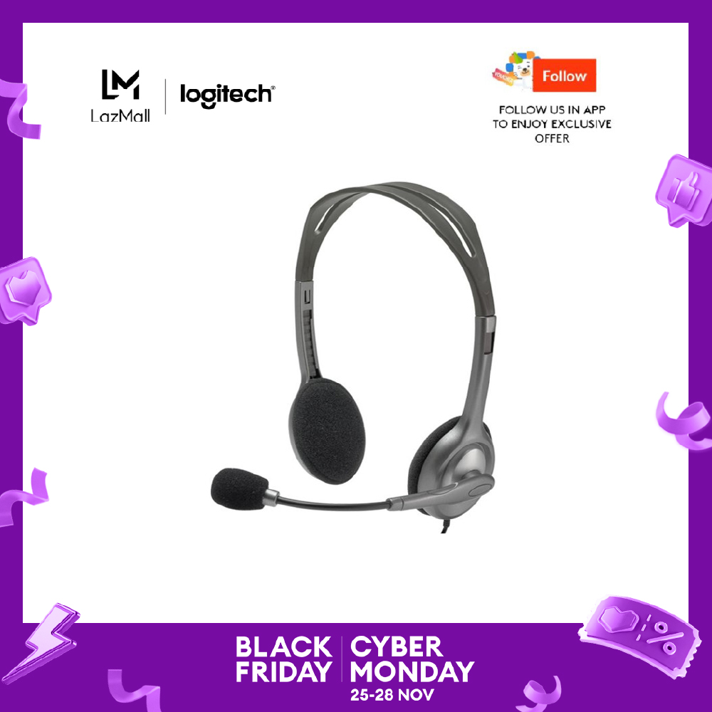 Logitech H110 Basic Stereo Dual-Jack Headset (Work From Home, Home Based Learning, Audio Video Conferencing)