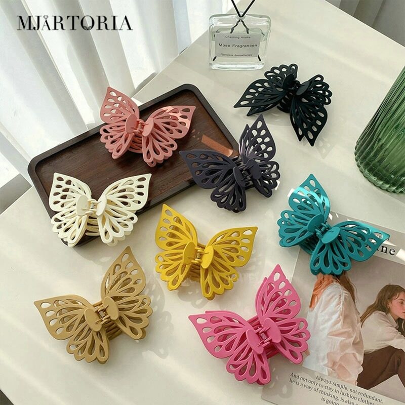 MJartoria New Fashion Hollow Butterfly Clip for Girl Fashionable And Versatile Lovely Headdress