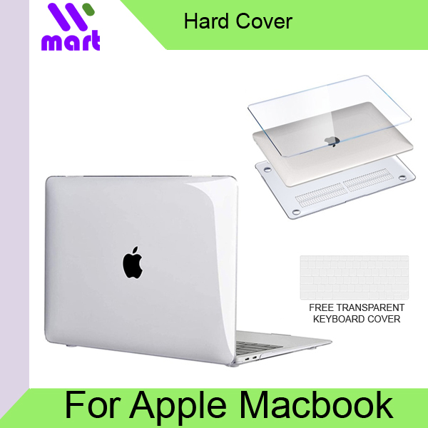 Crystal Clear Case for MacBook Pro / Air Slim Hard Shell Protective (free Keyboard Cover)