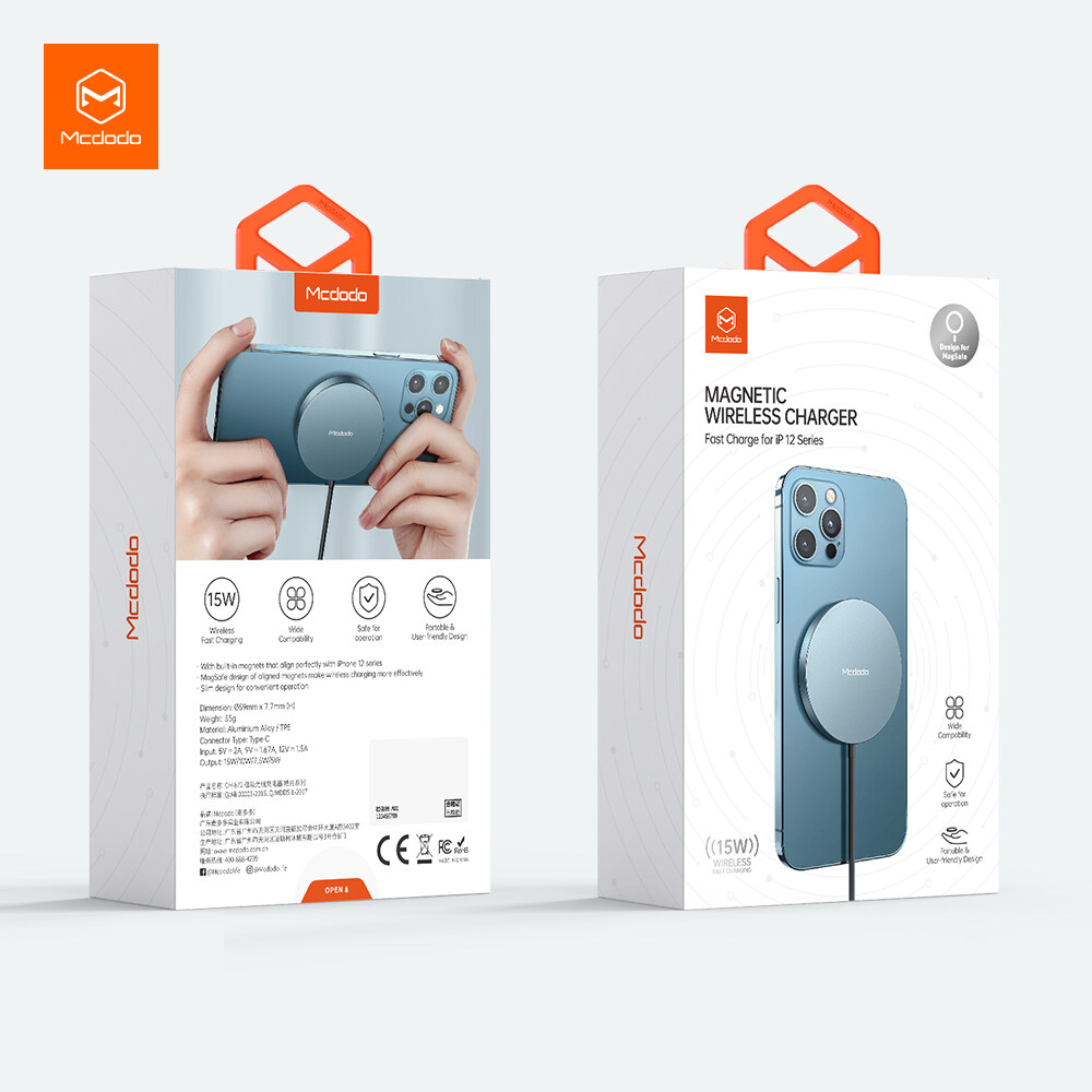 Mcdodo 15W wireless charger Magsafe magnetic charger USB for iPhone 12 Pro Max 12 Mini iPods iPhone 11 11Pro max Android 15W wireless charger pad