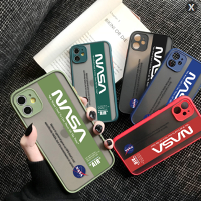 Hontinga Casing Case For Huawei Y7A 2020 Case Creative America Space AIR NASA LOGO Frosted Transparent Phone Case Full Back Cover Camera Protect Cases Hard Case For Boys For Girls