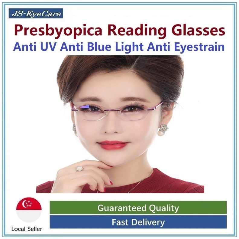 (Gift for Parents) Lady Presbyopic Presbyopia Reading Glasses Anti Blue Light Anti Eyestrain (JS-016)