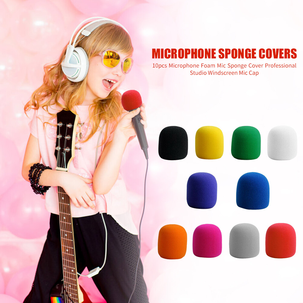 10pcs Professional Microphone Foam Mic Sponge Cover Studio Windscreen Mic Cap