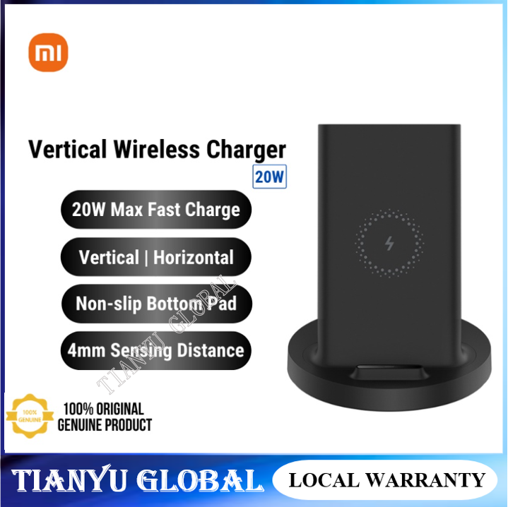 【SG READY STOCK】 ❤ Xiaomi 20W Max Vertical Wireless Charger Flash Charging Qi Compatible Stand Holder Horizontal for Xiaomi Mi 9 MIX 2S Smartphone