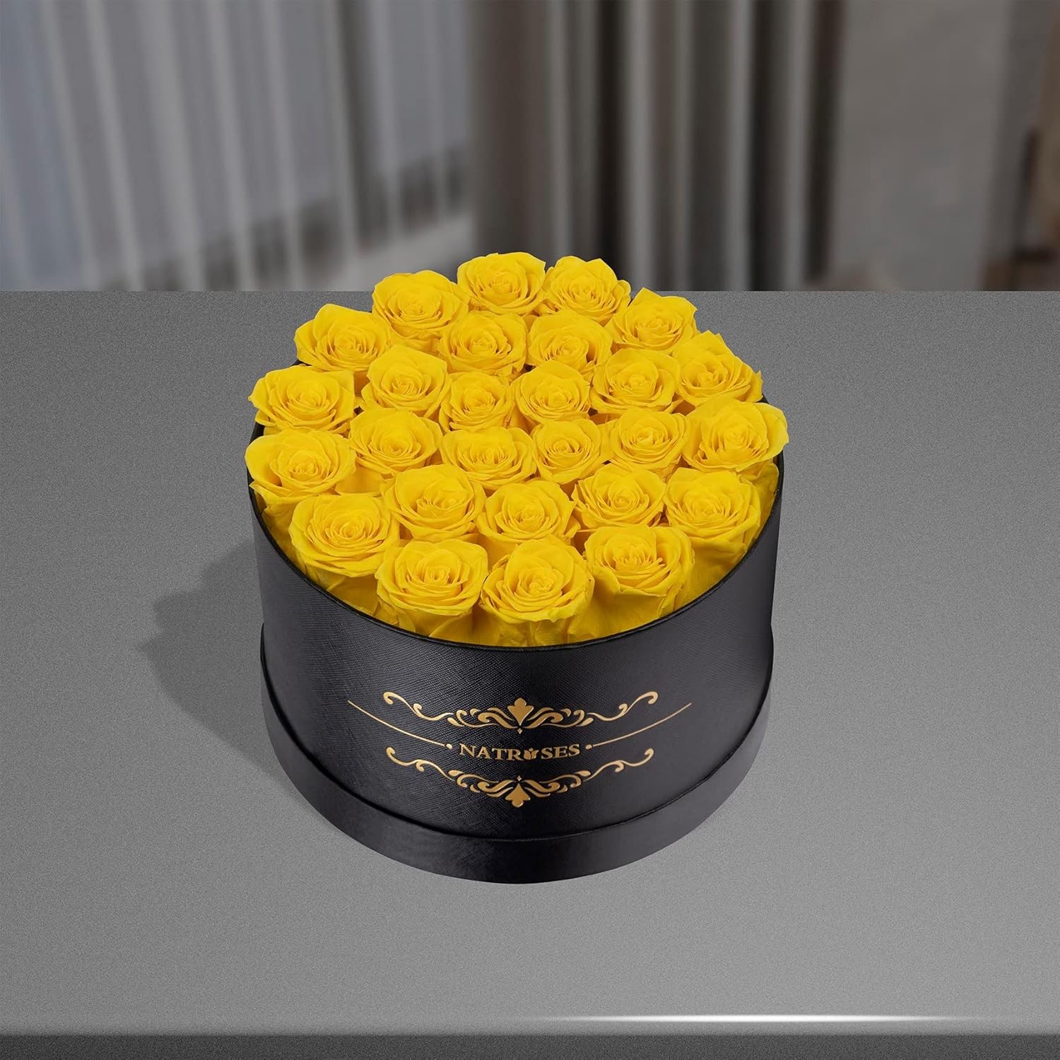 NATROSES 27 pieces of eternal life roses boxed, can send birthday flowers, mother's day flower gifts, yellow.
