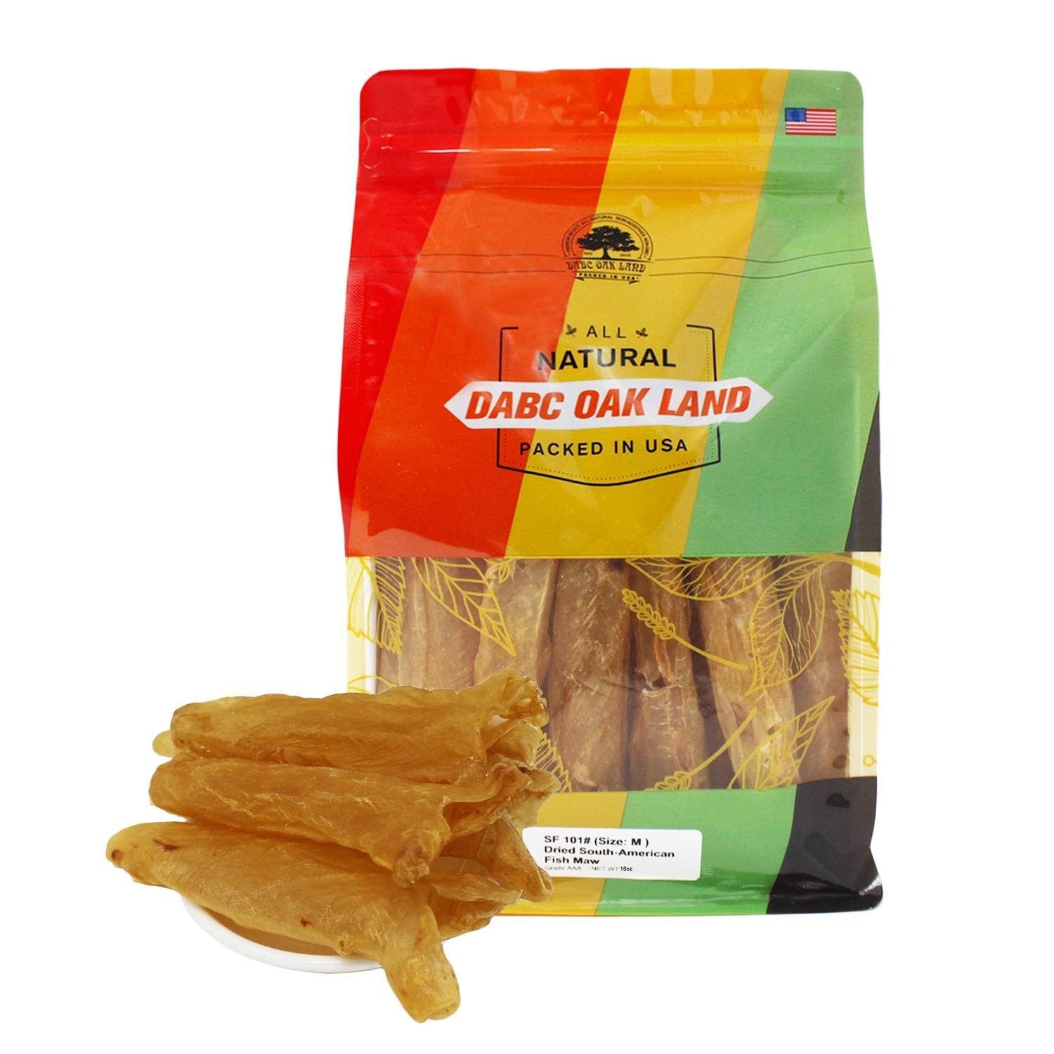 Fish Glue, Rich in Collagen Skin Beauty Cuisine Tonic Dried Seafood Fish Maw Roll Natural Sun Dried from South America AAA South American Flower Rubber Tube (Lateolabrax japonicus) SF 101# (M# 1LB=453