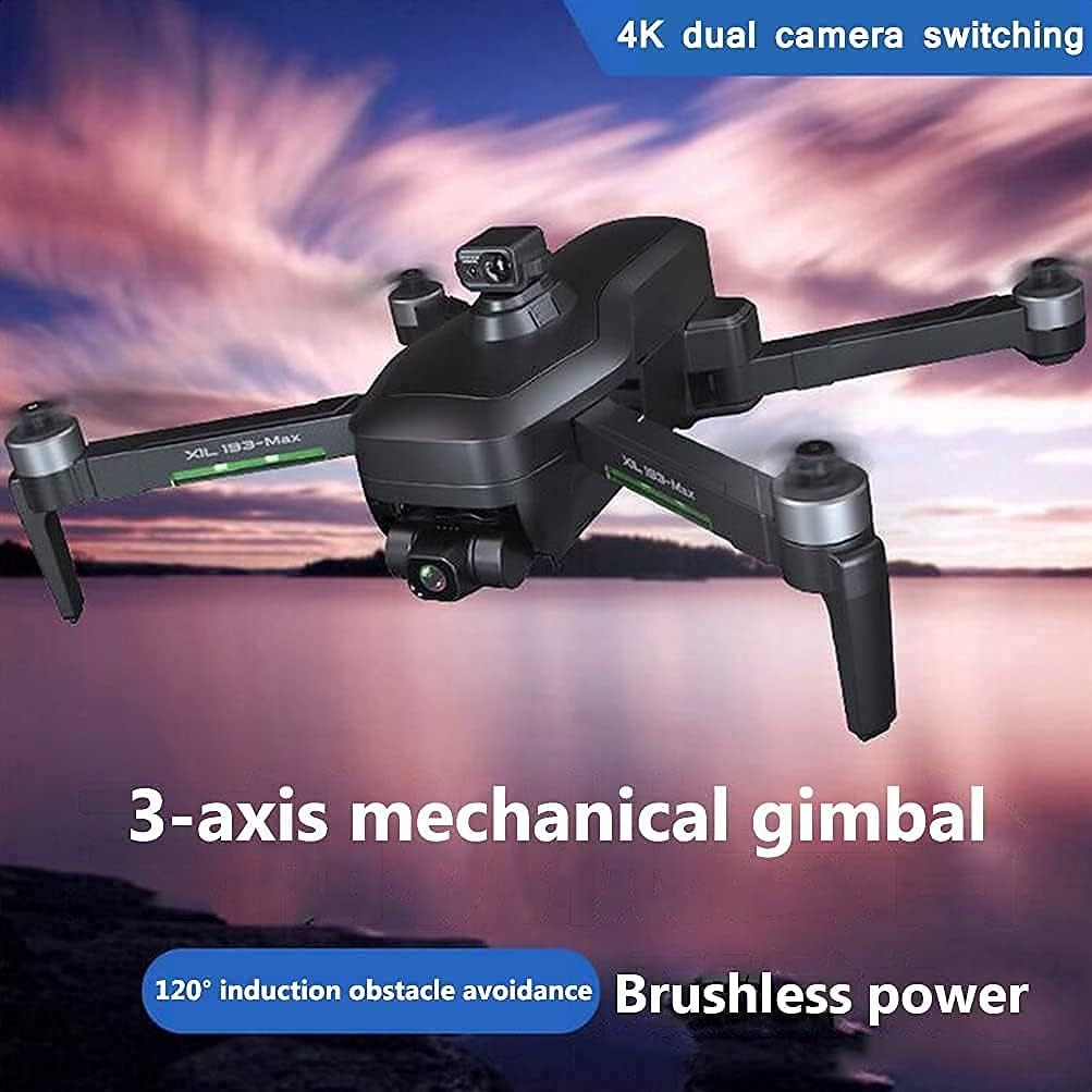 UAV quadcopter UAV 5G WIFI FPV, GPS UAV with 4K HD camera, GPS UAV with 3-axis universal joint, remote control UAV 360 degrees; Automatic refuge, equipped with 2 batteries, 50x zoom VR 3D experience F