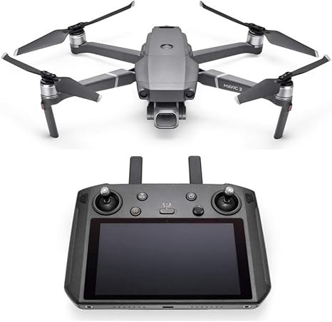 DJI Mavic 2 Pro - 无人机四轴飞行器 UAV 带智能控制器 Hasselblad 相机 3 轴万向节HDR 4K 视频可调光圈 20MP 1 英寸 CMOS 传感器,高达 48mph,灰色