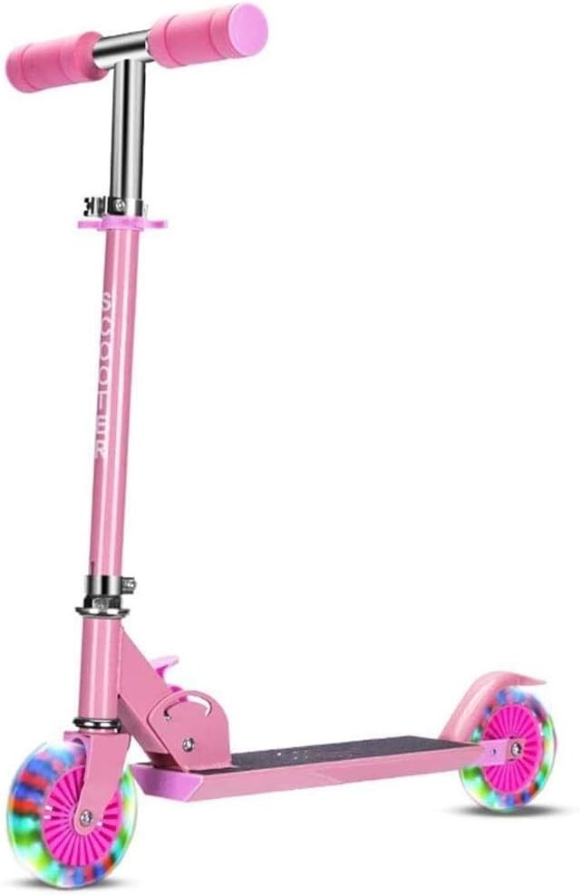 Scooter for Kids with LED Light Up Wheels Adjustable Height Kick Scooters for Boys and Girls 5lb Lightweight Folding Kids Scooter 110lb Weight Capacity